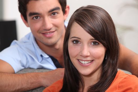 Head and shoulders of young couple