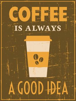 Vintage style coffee poster.