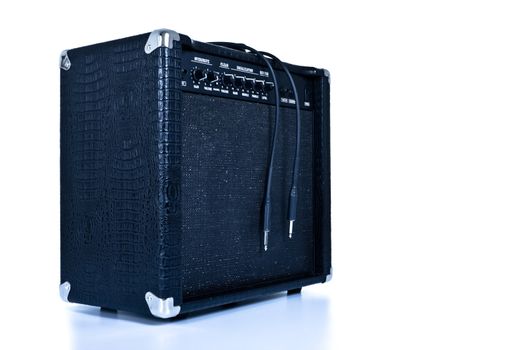 black guitar amplifier
