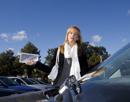 Woman and Parking ticket