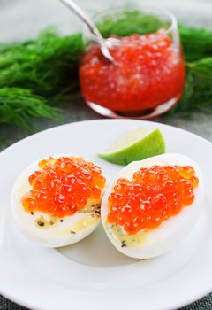 Eggs and caviar 