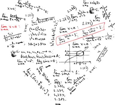 Heart shape with math formulas for your design