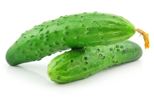 Ripe Cucumbers Isolated on White Background