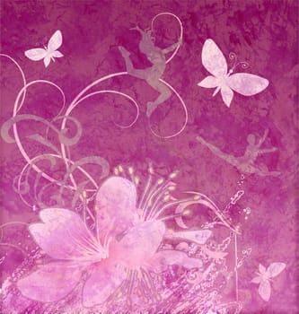 retro style floral pink background