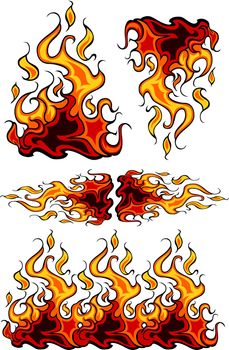Group of  Flames Vector Design Templates