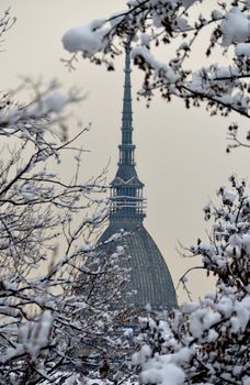 Mole Antonelliana in Turin during wintertime