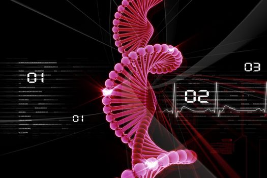 3d illustration of DNA in abstract background