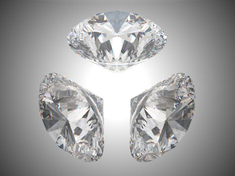 Three brilliant cut diamonds 