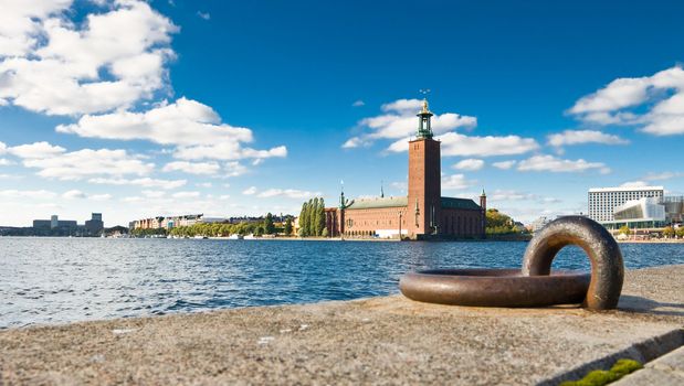 Stockholm quayside and city hall