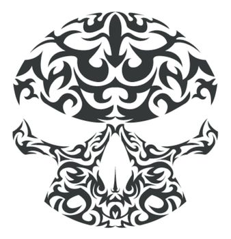 Vector illustration of tribal skull