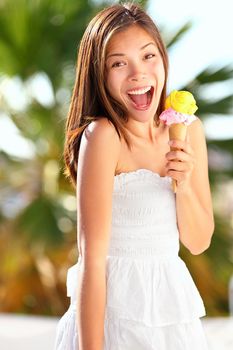 Ice cream girl excited