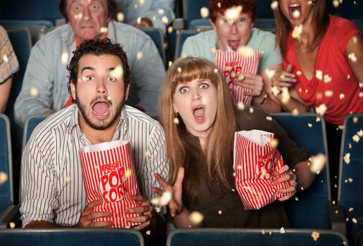 Scared People Tossing Popcorn