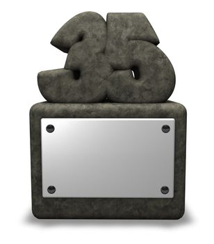 stone number thirty five on socket - 3d illustration