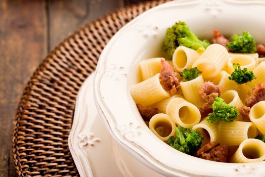 Pasta with sausage and broccoli
