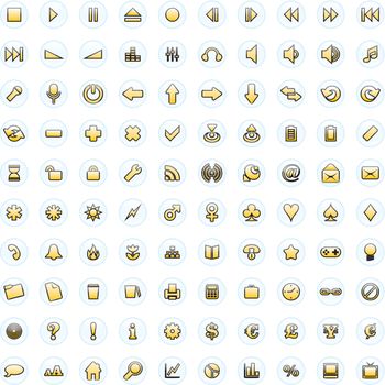 one hundred fully editable vector web icons with details ready to use