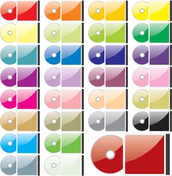 fully editable vector twenty-five colored CD and case ready to use