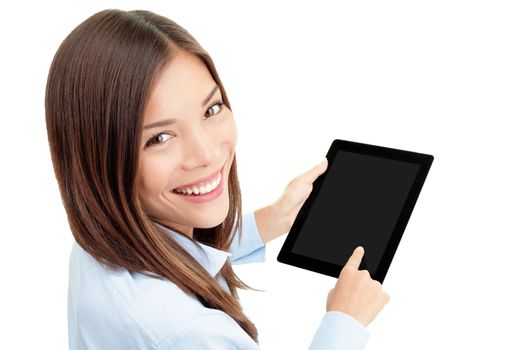 Tablet computer woman
