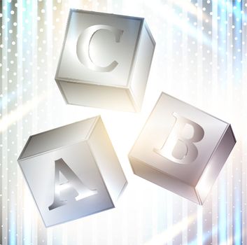 abc cubes over abstract bright background