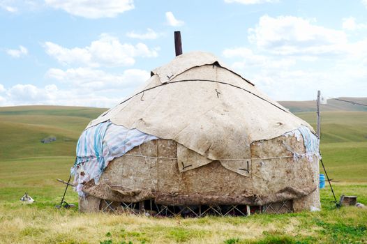Dwelling of the nomad in mountains of Kazakhstan