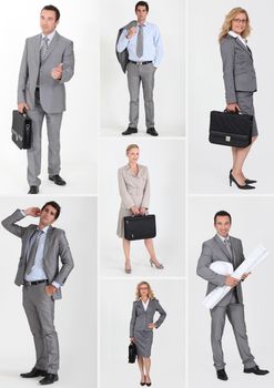 A collage of business professionals