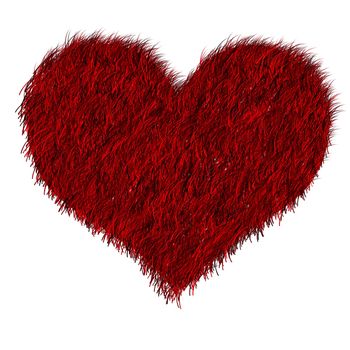 Red furred heart