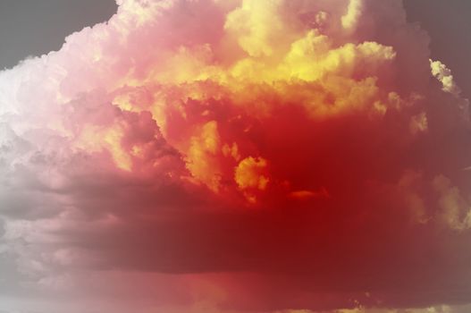 Red sky apocalyptic, end of the world concept, global warming
