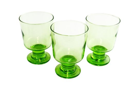 Three empty goblets