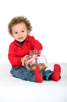 Child with his hand in the cookie jar