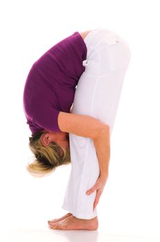 woman practicing stretching