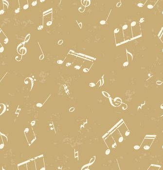 Seamless abstract pattern with music symbols. Vector illustration.