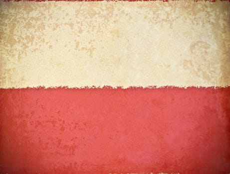 old grunge paper with Poland flag background