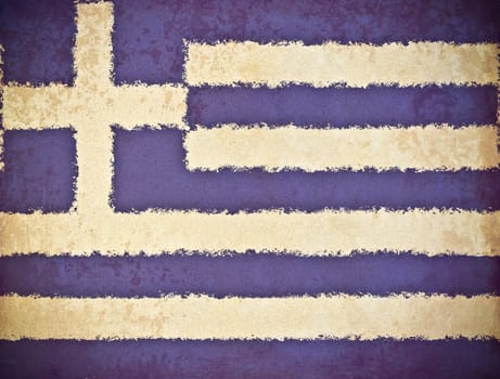old grunge paper with  Greece flag background