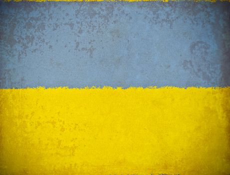 old grunge paper with Ukrain flag background