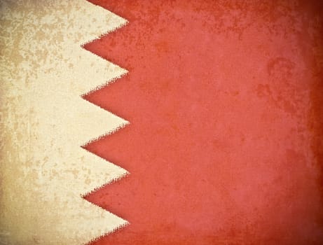 old grunge paper with Bahrain flag background