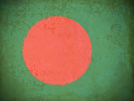 old grunge paper with Bangladesh flag background