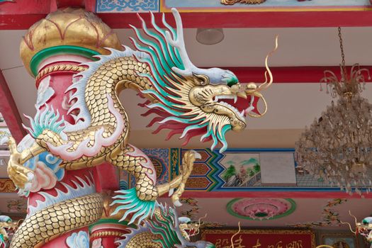 dragon on a wall in a Chinese temple