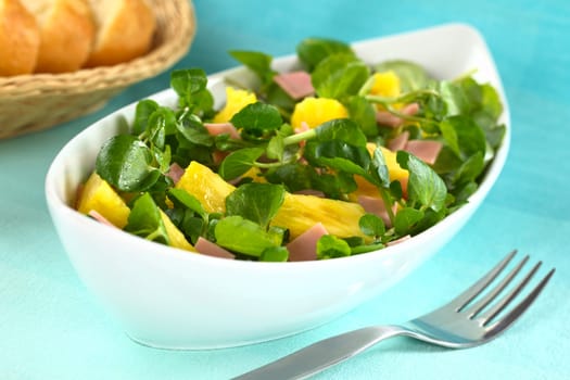 Watercress Pineapple Ham Salad