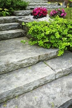 Stone stairs landscaping