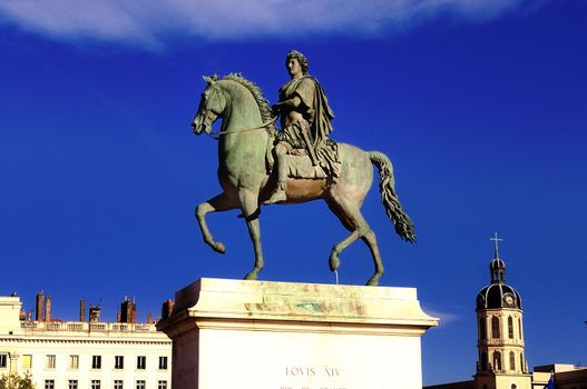 In the centre of Place Bellecour(Lyon,France) equestrian statue