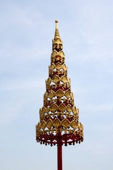 Tiered Golden Umbrella in a temple in Thailand