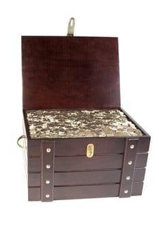 Piracy chest with coins isolated 