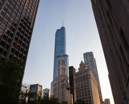 Wrigley building and Trump tower Chicago