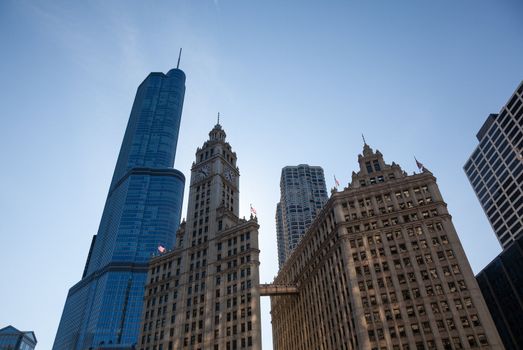 Wrigley building and Trump tower Chicago
