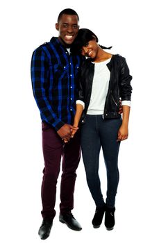 African young couple holding hands