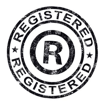 Registered Stamp Shows Copyright Or Trademark