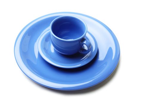 Blue plates and teacup