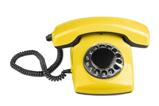 old yellow phone isolated