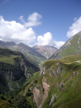 Caucasus mountains on the territory of Georgia
