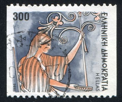 GREECE - CIRCA 1986: stamp printed by Greece, shows Gods, Hera, circa 1986