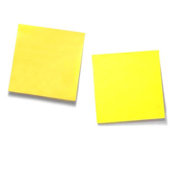 Yellow sticky notes with shade